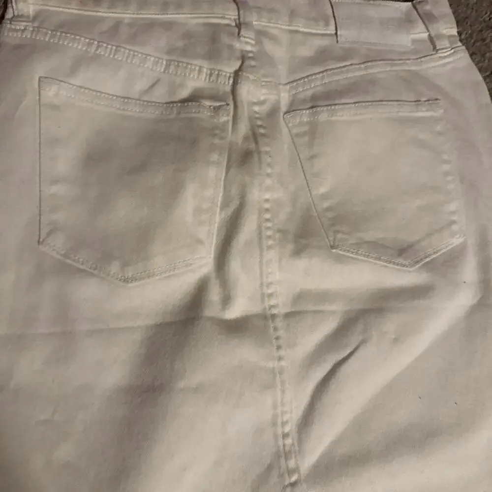 Lauren Jeans Co. Ralph Lauren Women's White Denim Pencil Skirt
